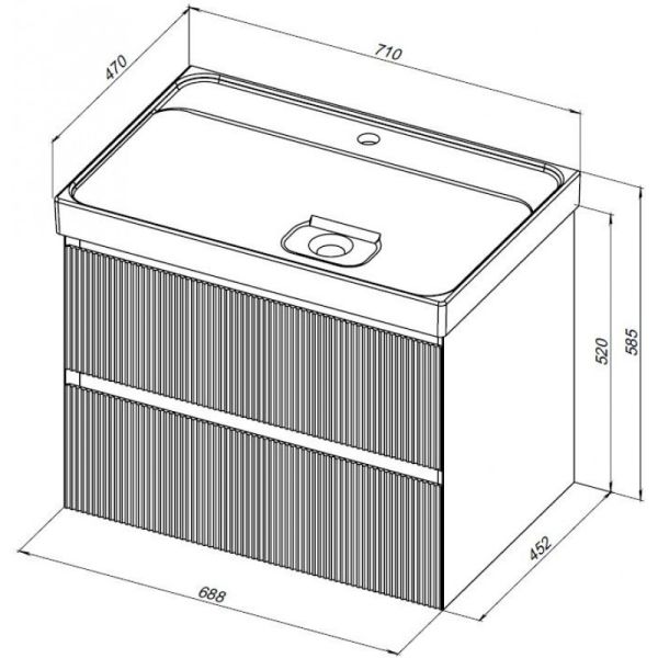Тумба под раковину Aquanet Альтера 337155 70 см белый матовый
