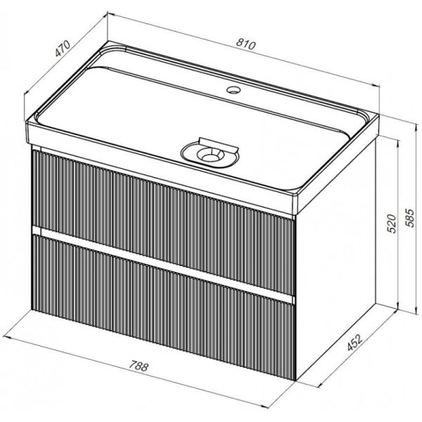 Тумба под раковину Aquanet Альтера 337156 80 см белый матовый