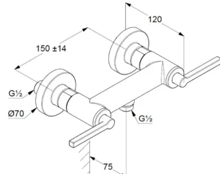 Смеситель для душа Kludi Nova Fonte Puristic 20710N015 брашированное золото