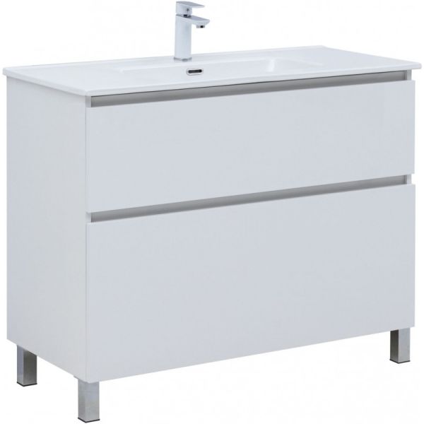 Тумба под раковину Aquanet Вега 344125 100 см белый глянец
