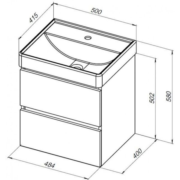 Тумба под раковину Aquanet Вега 2.0 337940 50 см бежевый