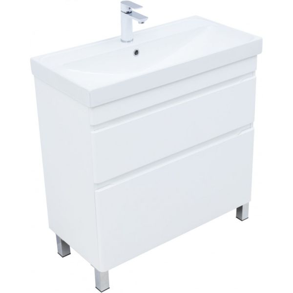 Тумба под раковину Aquanet Слим 346044 80 см белый сатин