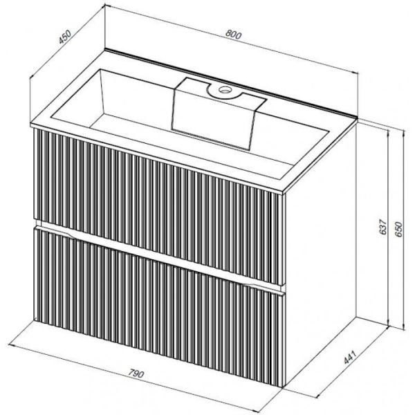 Тумба под раковину Aquanet Джейн 313302 80 см маренго