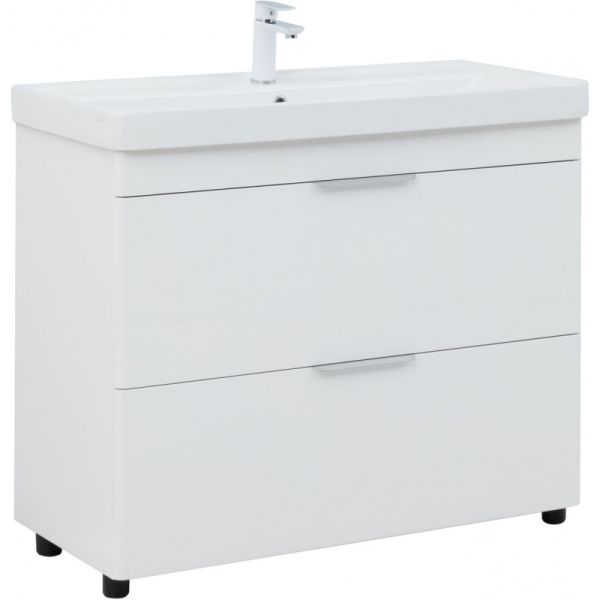 Тумба под раковину Aquanet Ирис New 339257 100 см белый глянец