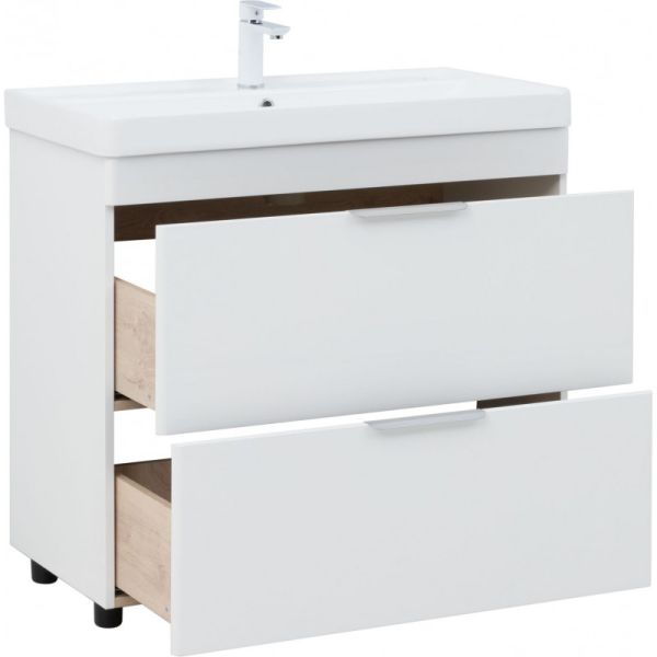 Тумба под раковину Aquanet Ирис New 336309 90 см белый глянец