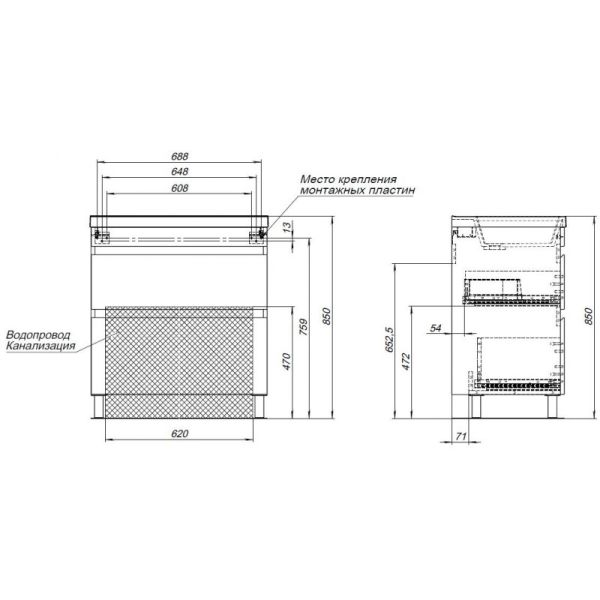 Тумба под раковину Aquanet Нота New 344144 75 см белый глянец