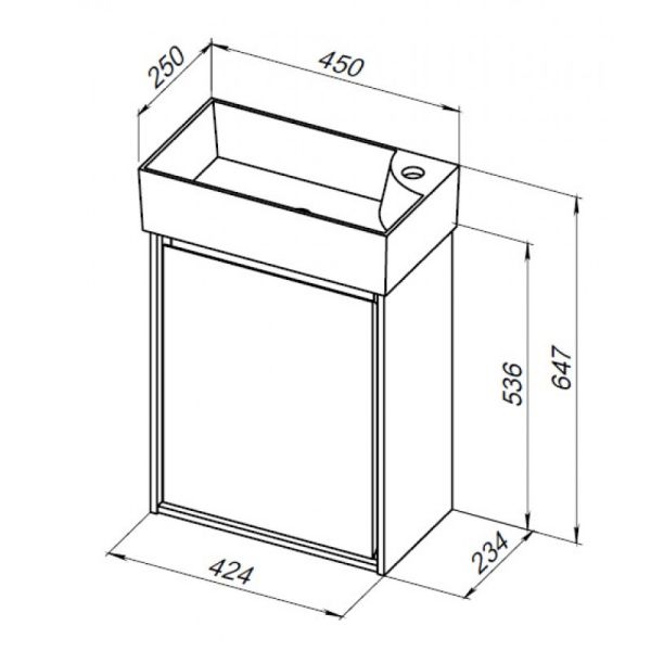Тумба под раковину Aquanet Милан 339962 45 см белый  глянец