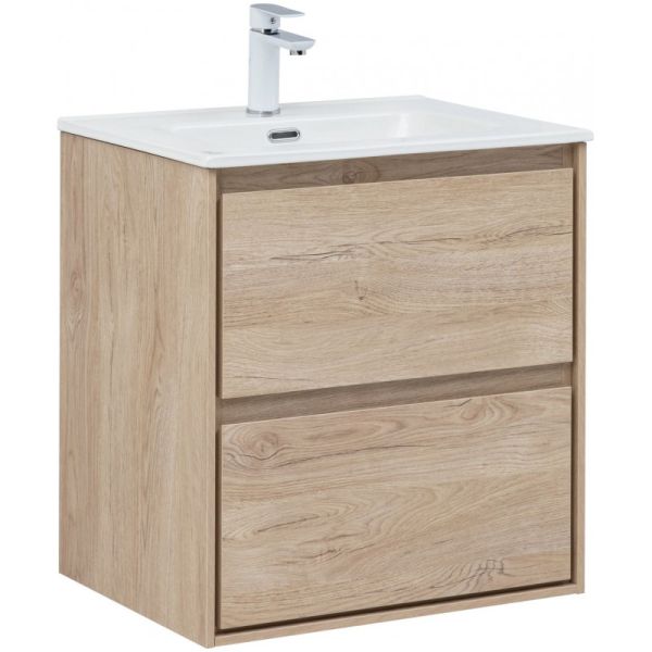 Тумба под раковину Aquanet Милан 336382 60 см дуб светлый