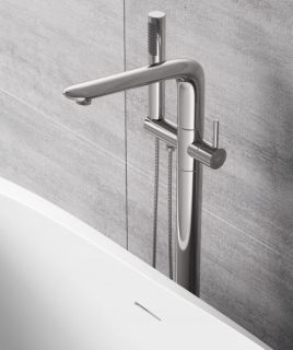 Напольный смеситель для ванны NT Bagno Longi NT48031 никель матовый