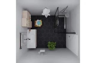 Душевой уголок Triton Вента Щ0000056926 100x80 см профиль чёрный стекло прозрачное