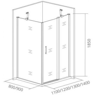 Боковая часть Good Door PANDORA SP-80-T-CH стекло прозрачное с рисунком Тростник