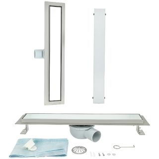 Душевой трап ALMAes Laguna LG70WH 70см белое стекло