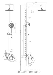 Душевая стойка DQ Bayern.Bamberg DA1553701B18 хром