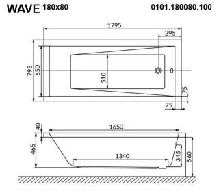 Гидромассажная ванна Whitecross Wave 0101.180080.100.SOFT.GL 180x80см Soft золото