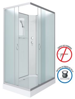 Душевая кабина Niagara NG-43975-14QBK 90x70см серебро/матовое