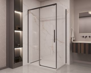 Душевой уголок Vincea Stella VSR-1ST1014CLB, 1400*1000, черный, стекло прозрачное