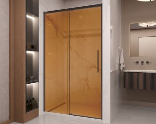 Душевая дверь Vincea Stella VDS-1ST120GSB, 1200, черный, стекло янтарь