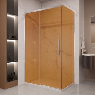 Душевой уголок Vincea Stella VSR-1ST9012GS, 1200*900, хром, стекло янтарь