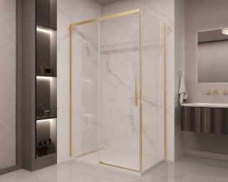 Душевой уголок Vincea Stella VSR-1ST9013CLG, 1300*900, брашированное золото, стекло прозрачное