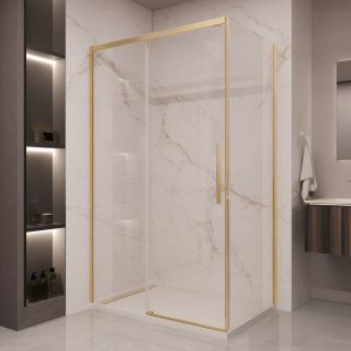 Душевой уголок Vincea Stella VSR-1ST9015CLG, 1500*900, брашированное золото, стекло прозрачное