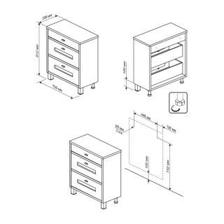 Комод для ванной Бриклаер Бали 4627125412059 70 см светлая лиственница/белый