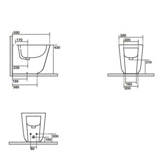 Биде напольное Kerasan Tribeca 512001 белое
