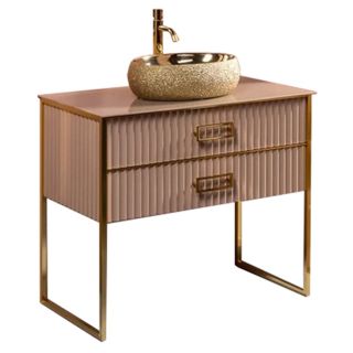 Тумба под раковину Armadi Art Monaco 100см капучино/золото 867-100-CPG