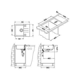 Кухонная мойка Alveus 1090947 Rock 30 Granital Arctic-G11 59.5x47.5