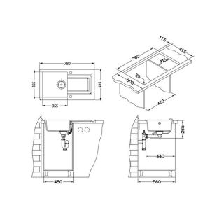 Кухонная мойка Alveus 1090979 Falcon 30 Granital Carbon-G91 78x43.5