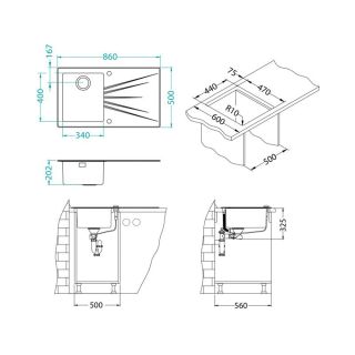 Кухонная мойка Alveus 1103658 Karat 10 белая 86x50 правая