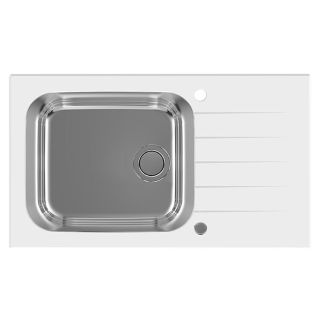 Кухонная мойка Alveus 1123644 Glassix Up 40 белая 86x50