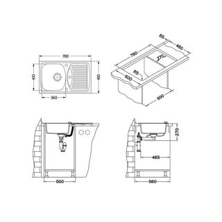 Кухонная мойка Alveus 1130331 Record 30 Granital Carbon-G91 78x48