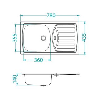 Кухонная мойка Alveus 1136531 Basic 150 Lei-60 78x43.5
