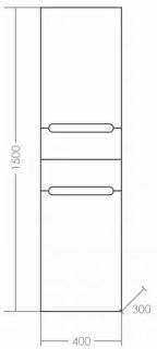 Пенал СанТа Лондон 524001 40см белый