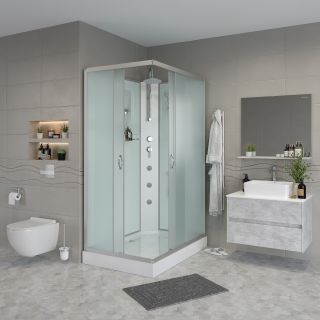 Душевая кабина Niagara NG-43285-14QBKTG с гидромассажем 120x80см серебро/матовое