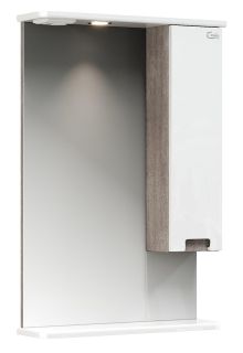 Шкаф-зеркало с подсветкой Onika Харпер 205849 правый 58см белый глянцевый