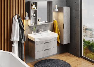 Шкаф-зеркало Onika Девис 208093 80см бетон чикаго