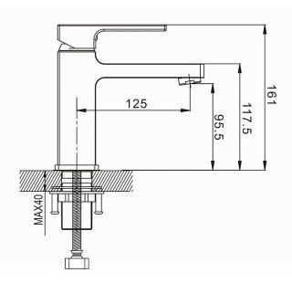 Смеситель для раковины Rose R1001H-1 чёрный матовый