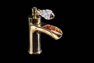 Смеситель  для раковины Boheme Vogue Crystal золото 211-CRST