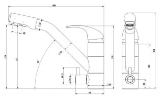 Смеситель для кухни Paulmark Hessen He213017-418 чёрный металлик