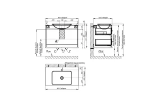 Тумба с раковиной Astra-Form Классик 4631177714351 90 см голубой матовый