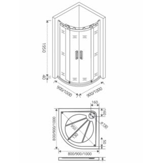 Душевой уголок Good Door Galaxy R-90-C-CH стекло прозрачное