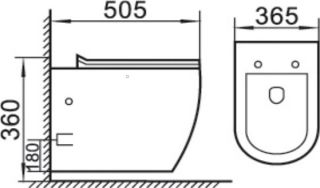 Подвесной унитаз Boheme Nero чёрный матовый 961 с крышкой