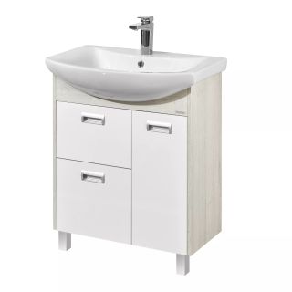 Тумба под раковину Акватон Бекка 70см белый/дуб сомерсет 1A208701BAC20