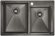 Мойка кухонная Paulmark Bernam PM517851-GM воронёная сталь