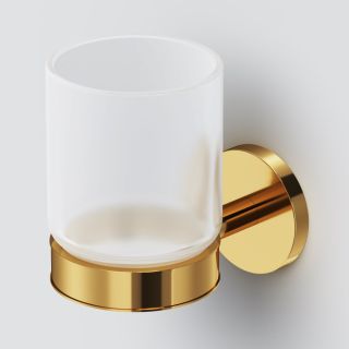 Стеклянный стакан с настенным держателем AM.PM X-Joy A85A34399 золото