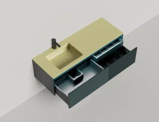 Подвесная тумба Salini Domino 27D214IN 140см шпон под встраиваемую раковину