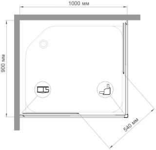 Душевой уголок Royal Bath HPD 100x90см хром RB9100HPD-T-CH