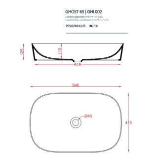 Раковина ArtCeram Ghost GHL002 12 00 Акция giallo zinco 64.5 см