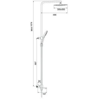 Душевая стойка Gappo G2418-40 с термостатом хром